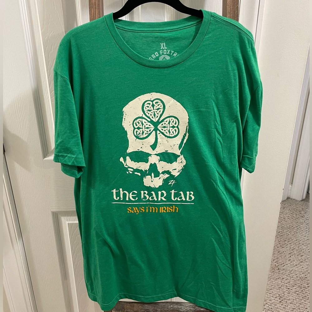 Zero Foxtrot T-Shirt Size XL Green the Bar Tab says I’m Irish